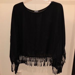 Black Fringe Top